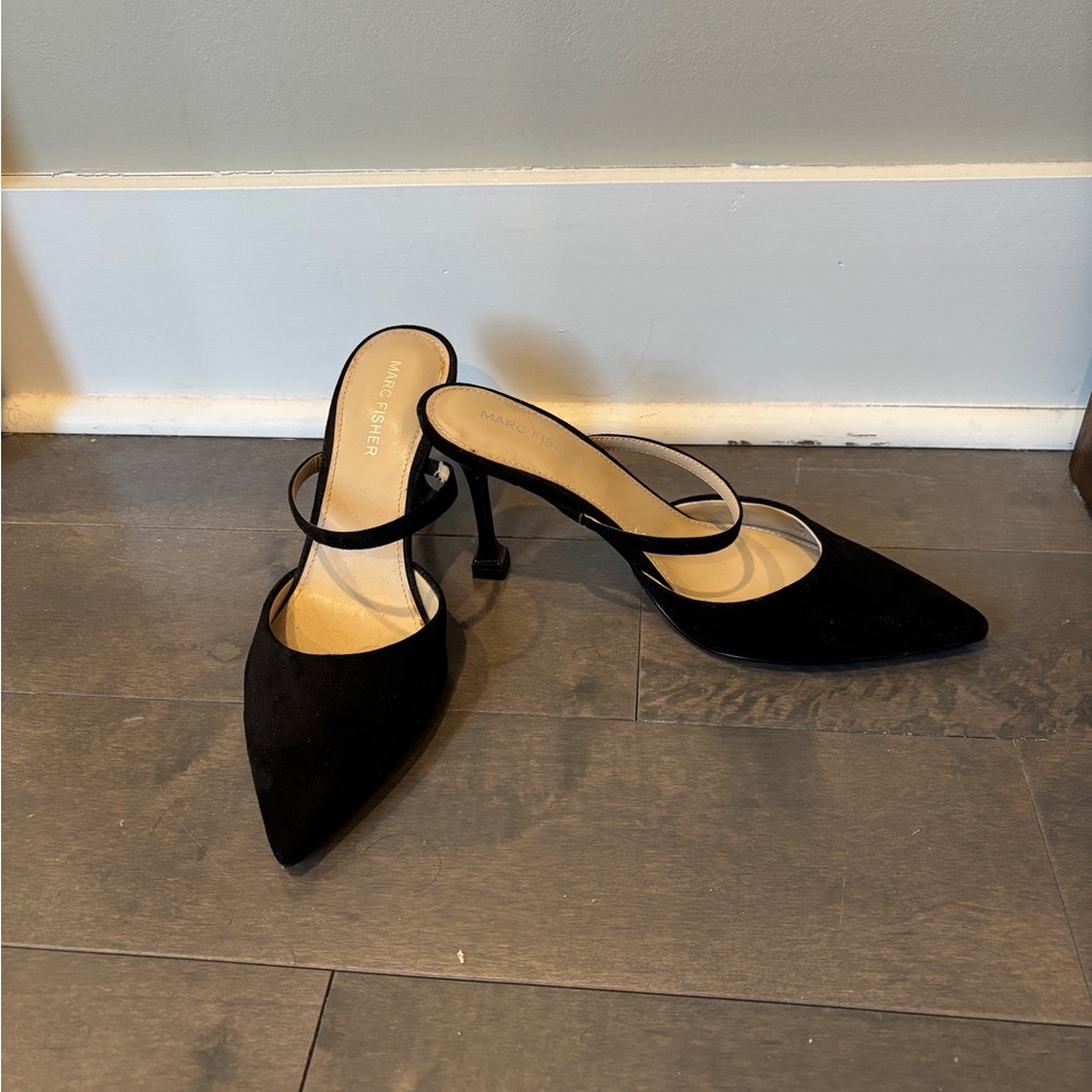 Marc Fisher Black Hadais Mule Heels